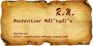 Rechnitzer Mátyás névjegykártya